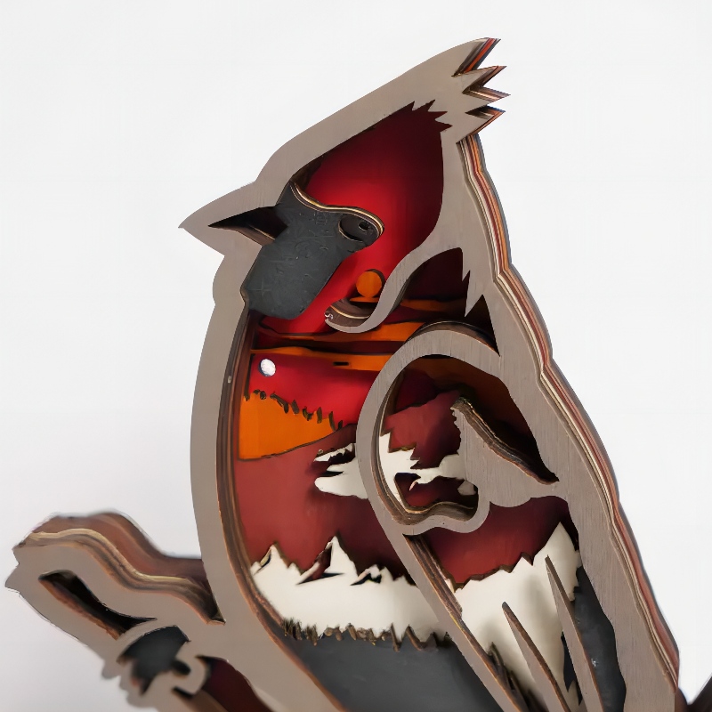 ثلاثية الأبعاد الحلي الطيور الخشبية