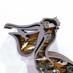 حلي حرفة خشبية ثلاثية الأبعاد للطيور